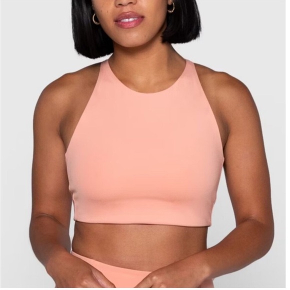 Girlfriend Collective Topanga Sports Bra Sherbert Peach - Picture 1 of 4